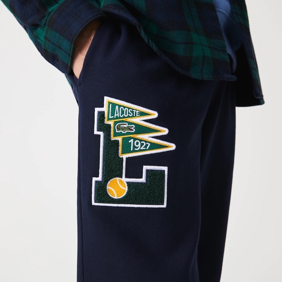 NWT Lacoste varsity Pennants L Badge Fleece Tracksuit Pants size large - Picture 7 of 10